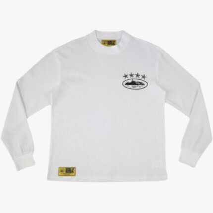 Corteiz 4Starz Alcatraz Waffle Longsleeve Shirt – White